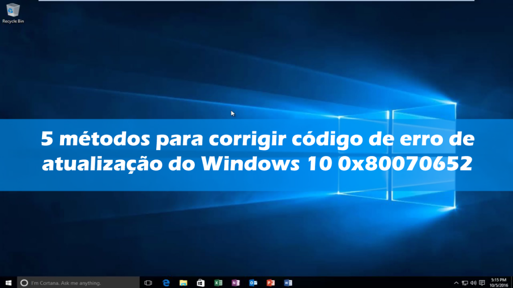 Erro de atualização do Windows 0x80070652