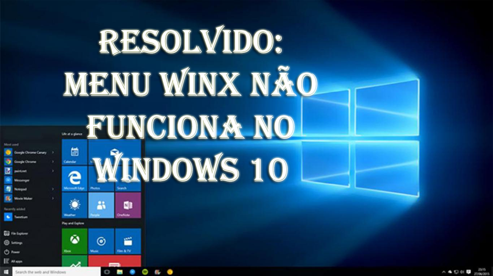 Menu WinX não está funcionando no Windows 10