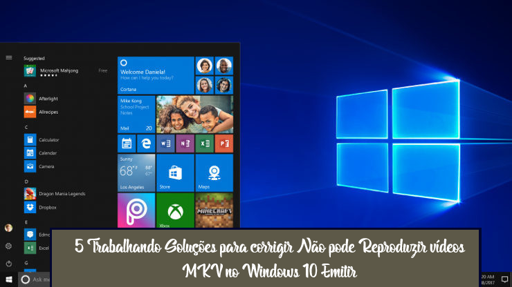 não pode reproduzir vídeos MKV no Windows 10