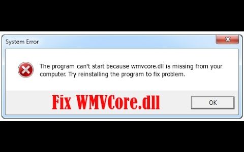Como corrigir erro WMVCore.dll ausente / não encontrado no Windows 7, 8, 8.1 e 10