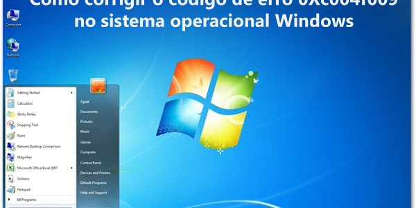 Como corrigir o código de erro 0Xc004f009 no sistema operacional Windows